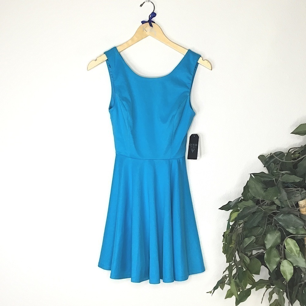 NWT Guess Teal Cutout Fit and Flare Dress